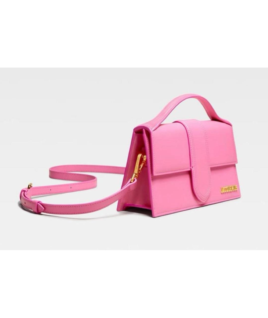 JACQUEMUS Розовая кожаная сумка через плечо, фото 2