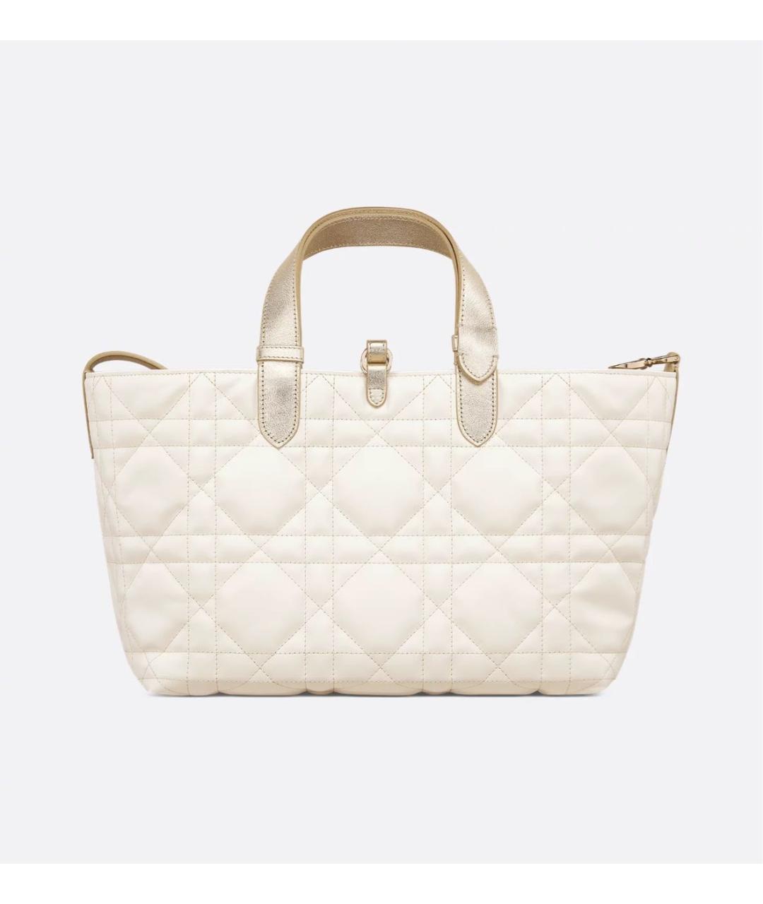 CHRISTIAN DIOR Белая кожаная сумка с короткими ручками, фото 4