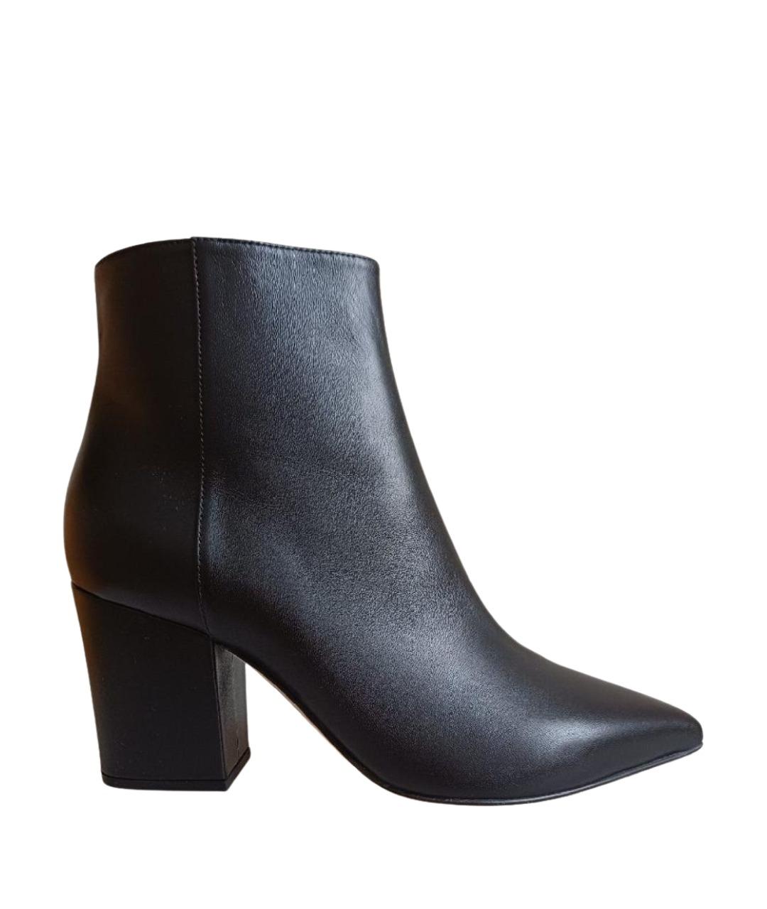 SERGIO ROSSI Черные кожаные ботильоны, фото 1