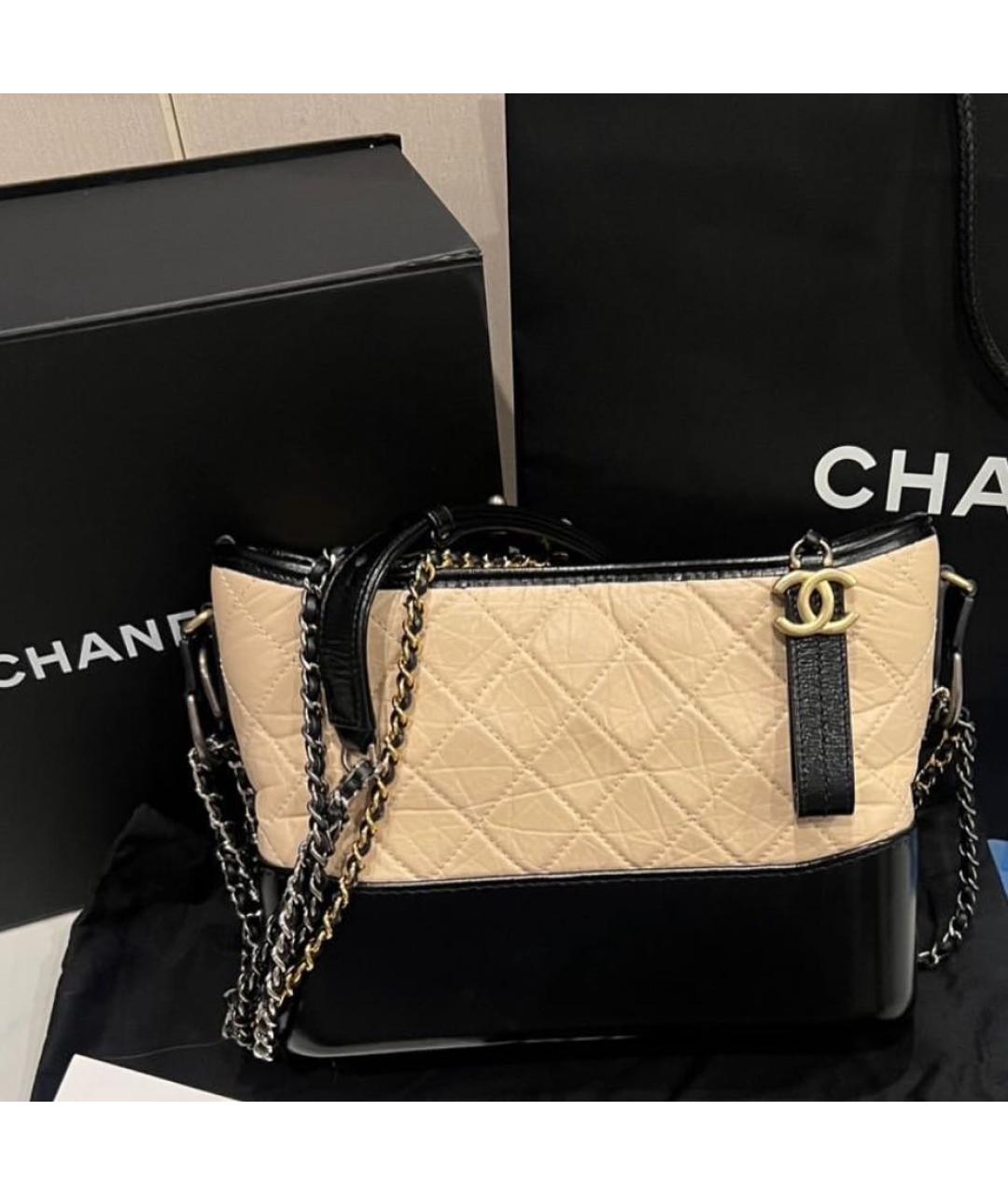 CHANEL Бежевая кожаная сумка через плечо, фото 2