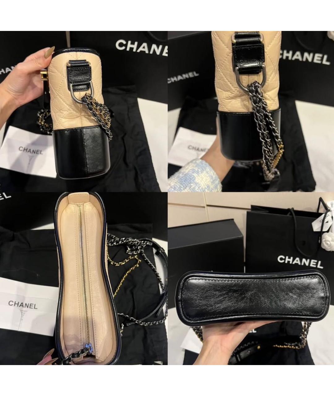 CHANEL Бежевая кожаная сумка через плечо, фото 3