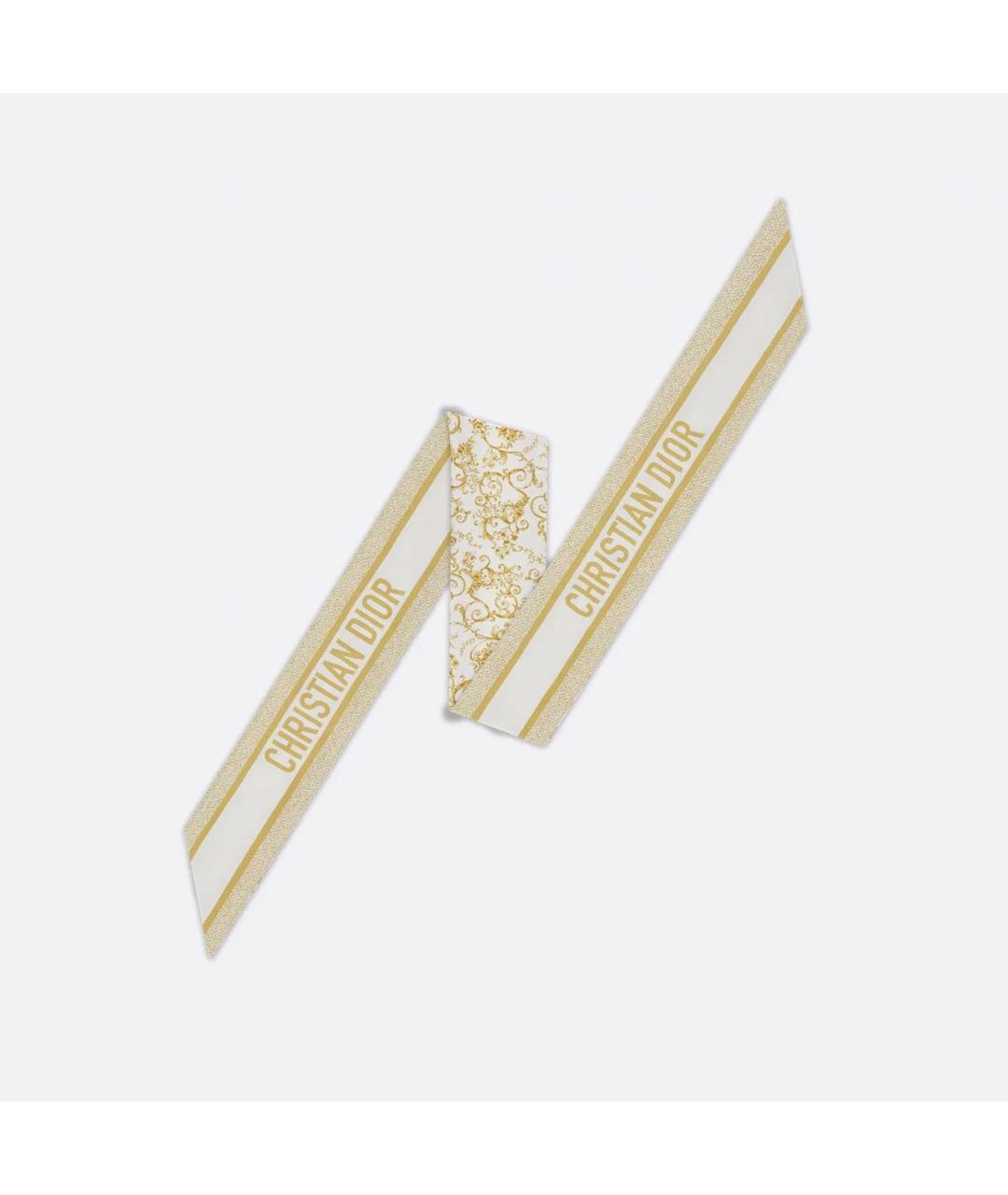 CHRISTIAN DIOR Белый шелковый платок, фото 2