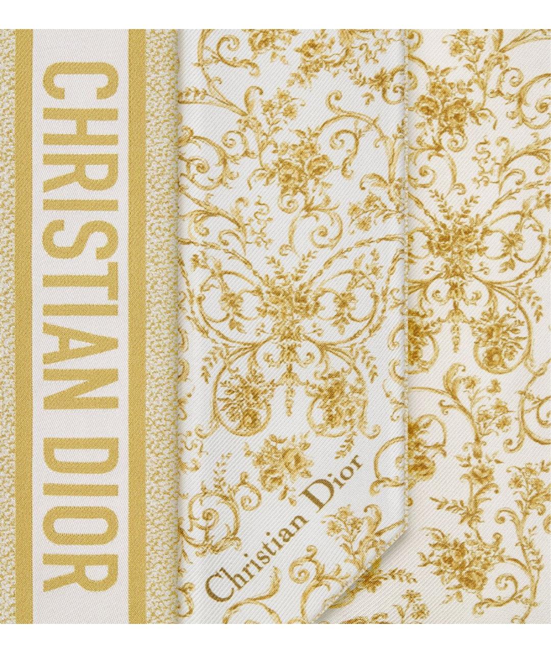 CHRISTIAN DIOR Белый шелковый платок, фото 4