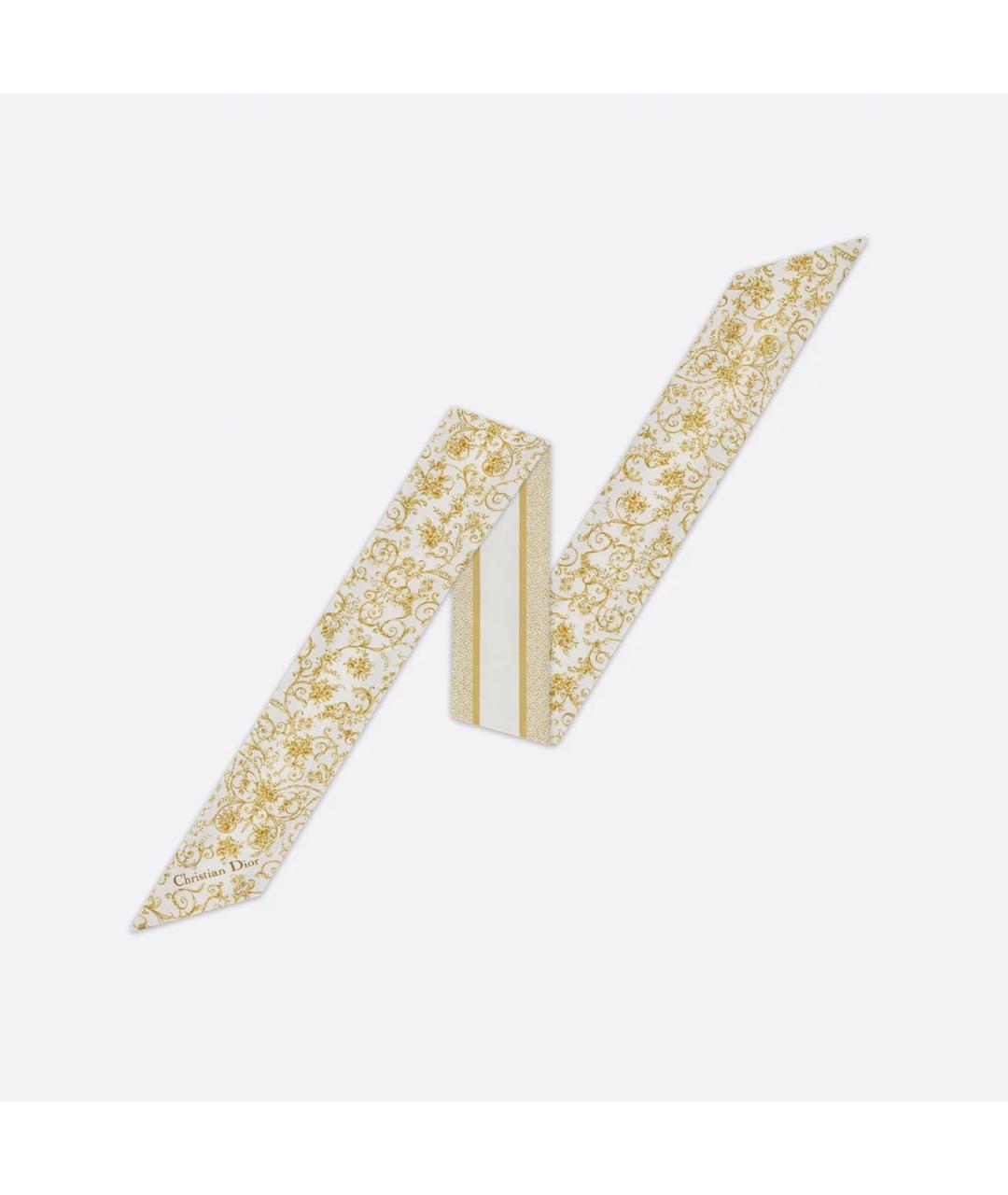 CHRISTIAN DIOR Белый шелковый платок, фото 5