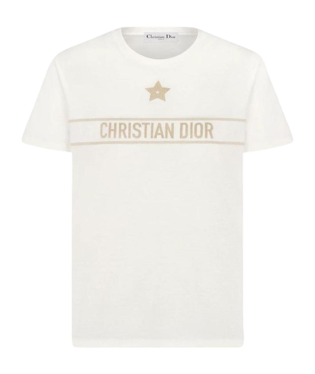 CHRISTIAN DIOR Бежевая хлопковая футболка, фото 1