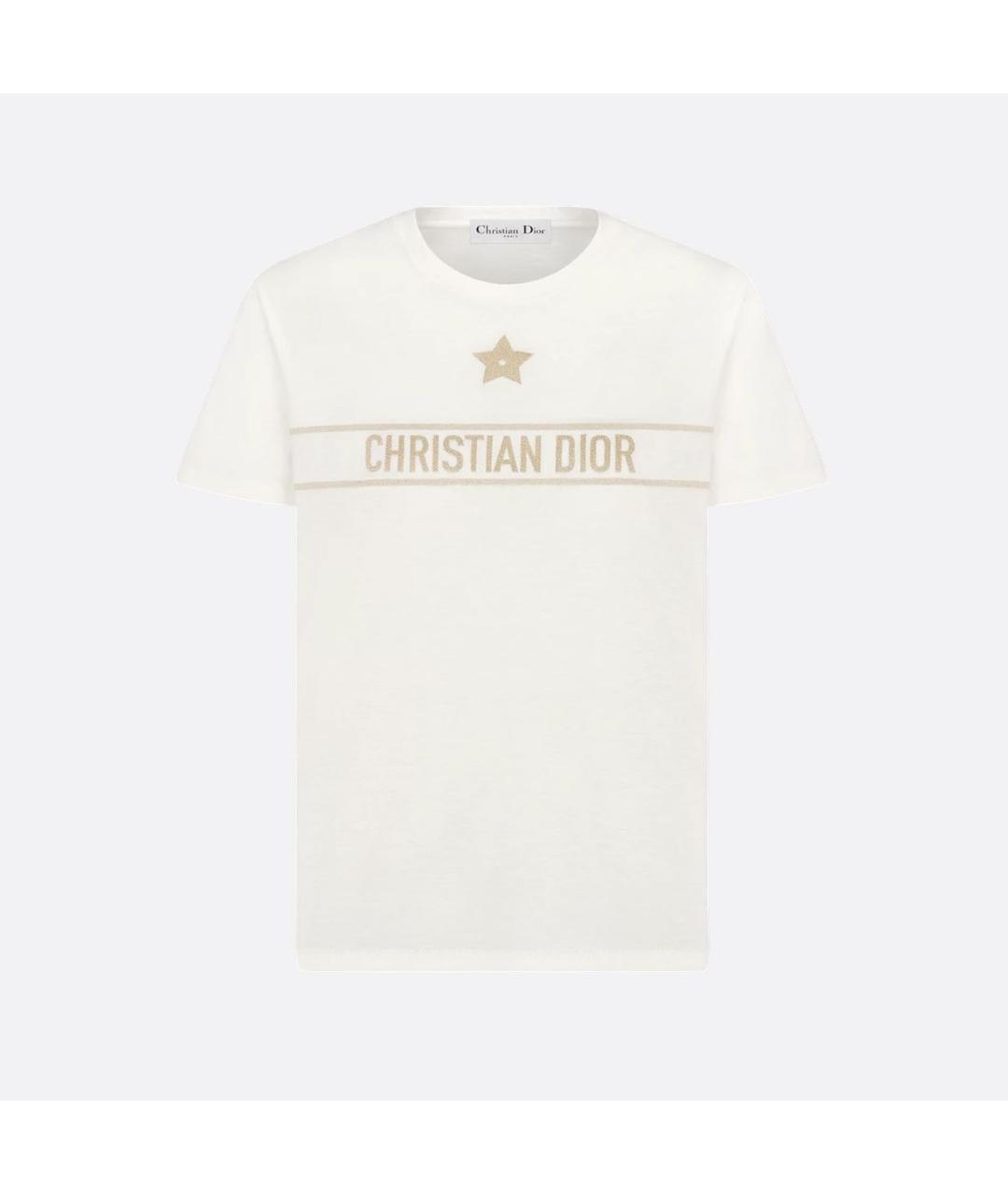 CHRISTIAN DIOR Бежевая хлопковая футболка, фото 6