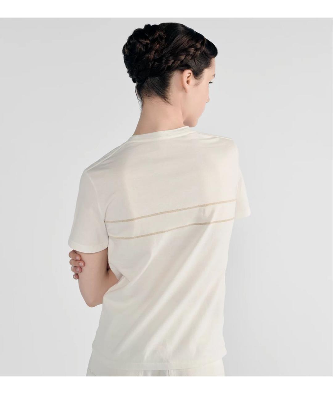 CHRISTIAN DIOR Бежевая хлопковая футболка, фото 4