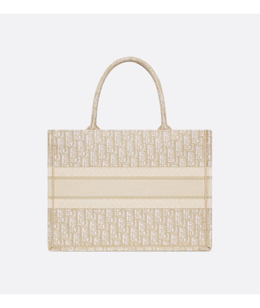 CHRISTIAN DIOR Бежевая хлопковая сумка тоут, фото 3