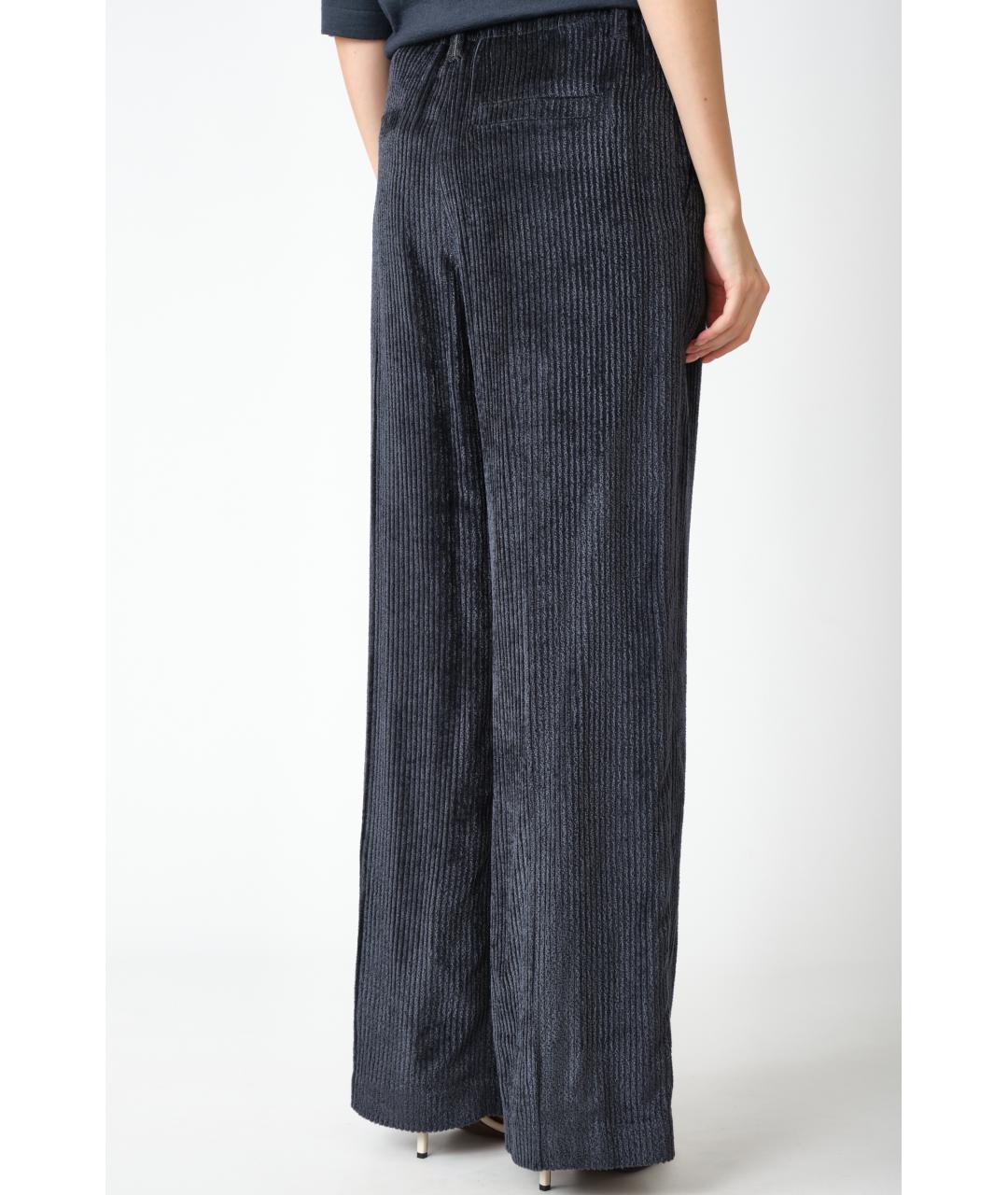 BRUNELLO CUCINELLI Темно-синие прямые брюки, фото 4