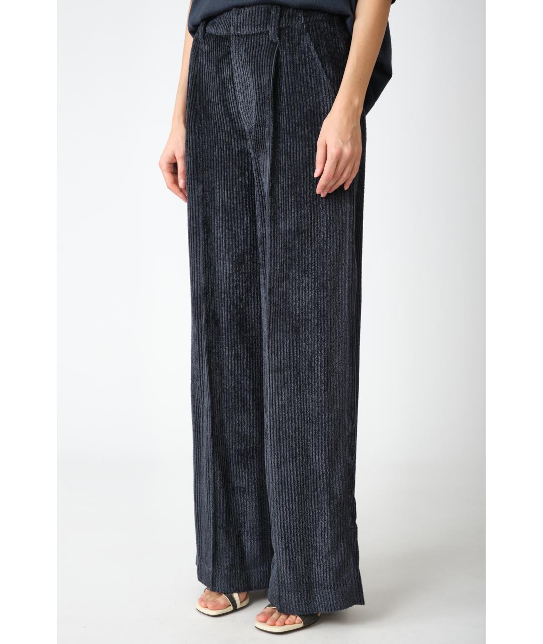 BRUNELLO CUCINELLI Темно-синие прямые брюки, фото 3