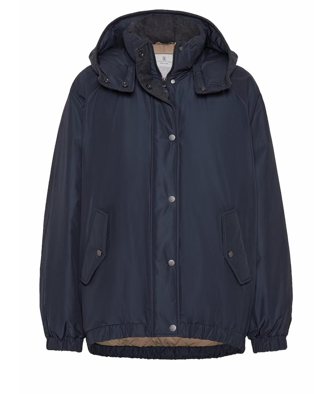 BRUNELLO CUCINELLI Темно-синяя полиэстеровая куртка, фото 1