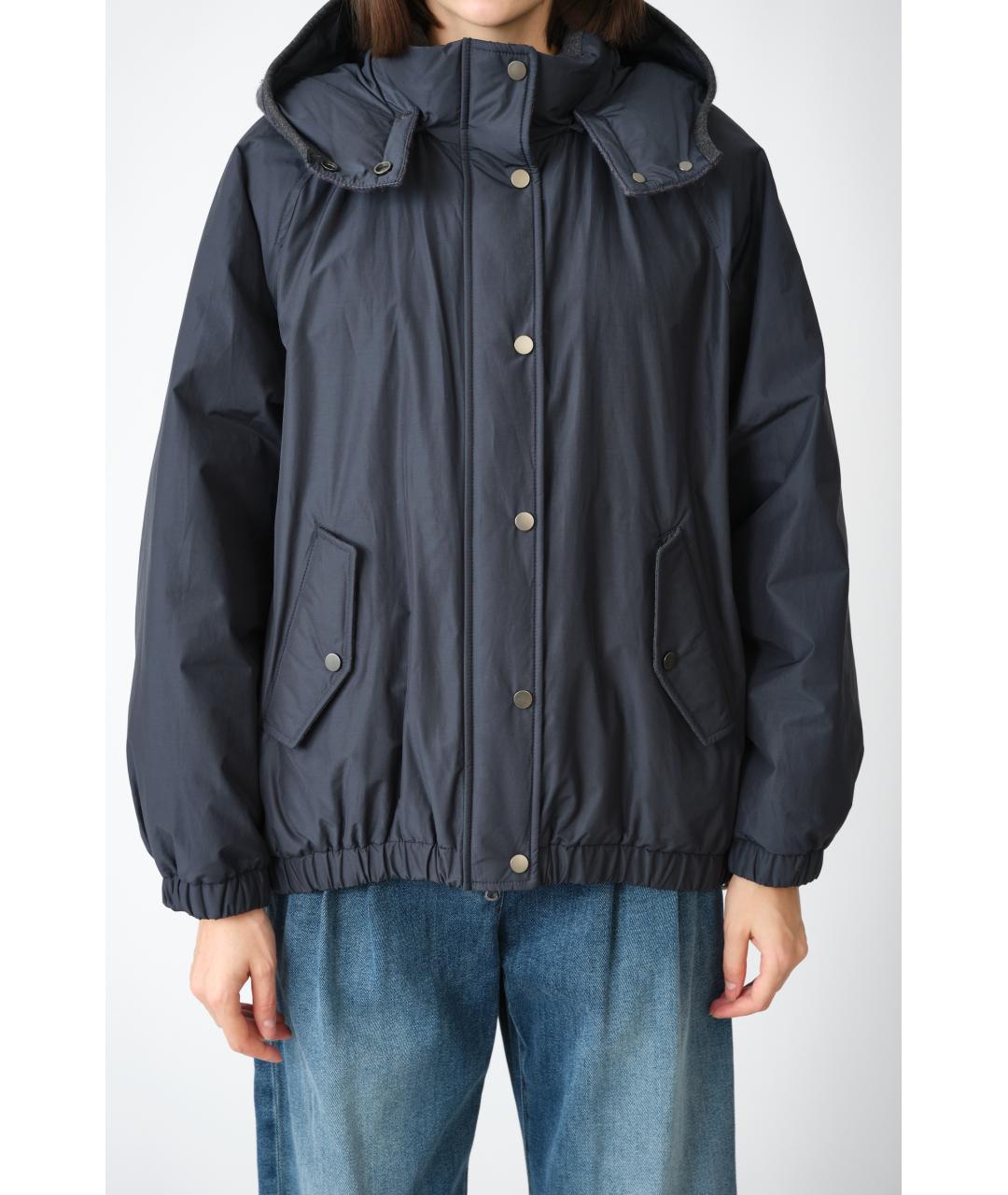 BRUNELLO CUCINELLI Темно-синяя полиэстеровая куртка, фото 10