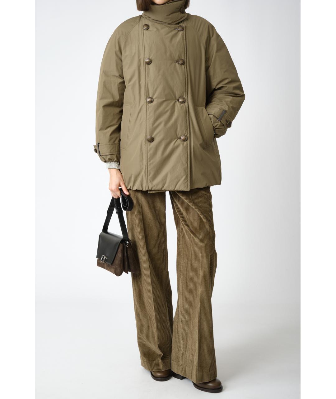 BRUNELLO CUCINELLI Хаки полиэстеровая куртка, фото 9