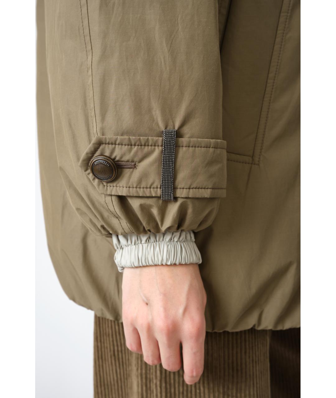 BRUNELLO CUCINELLI Хаки полиэстеровая куртка, фото 8