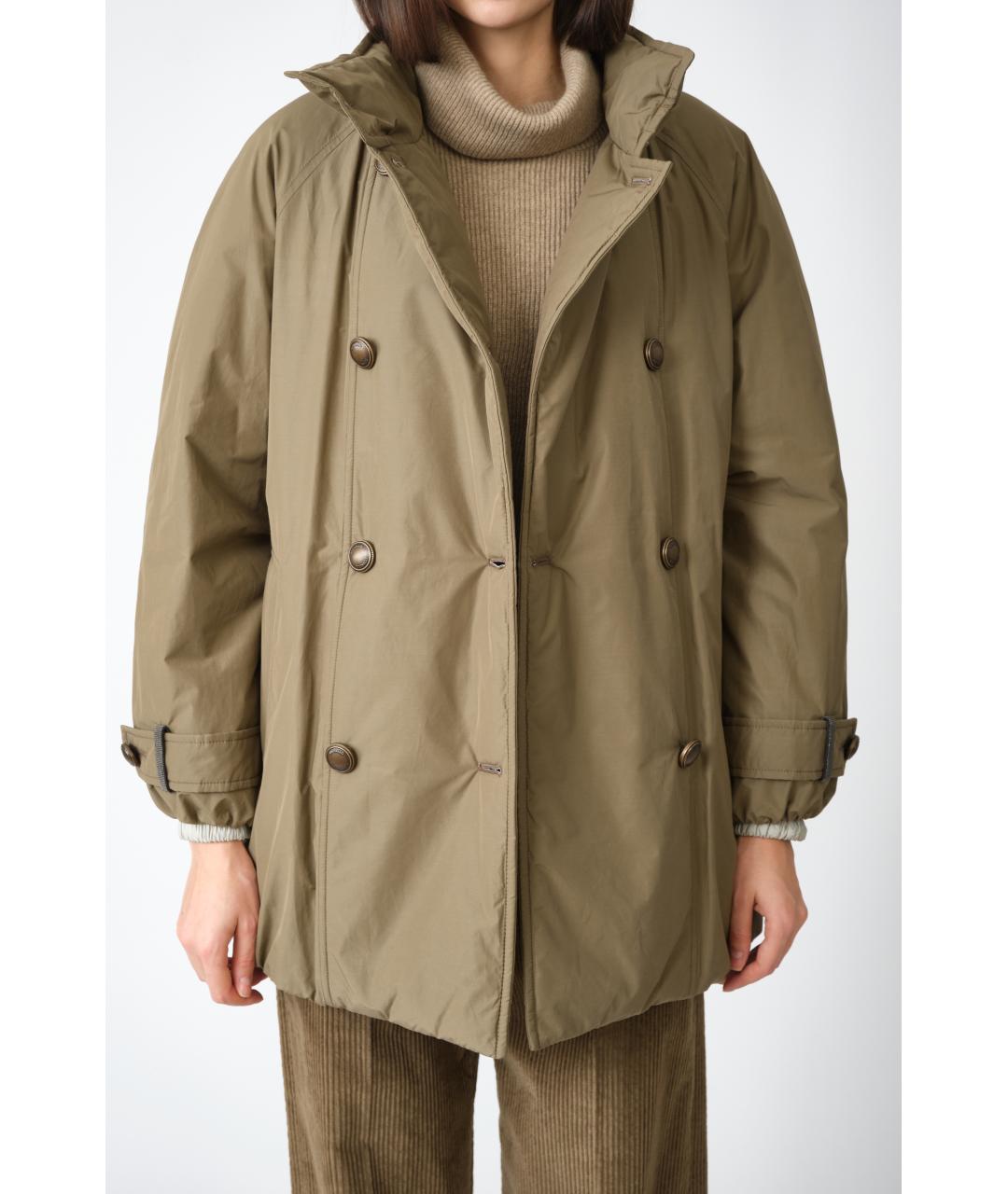BRUNELLO CUCINELLI Хаки полиэстеровая куртка, фото 4