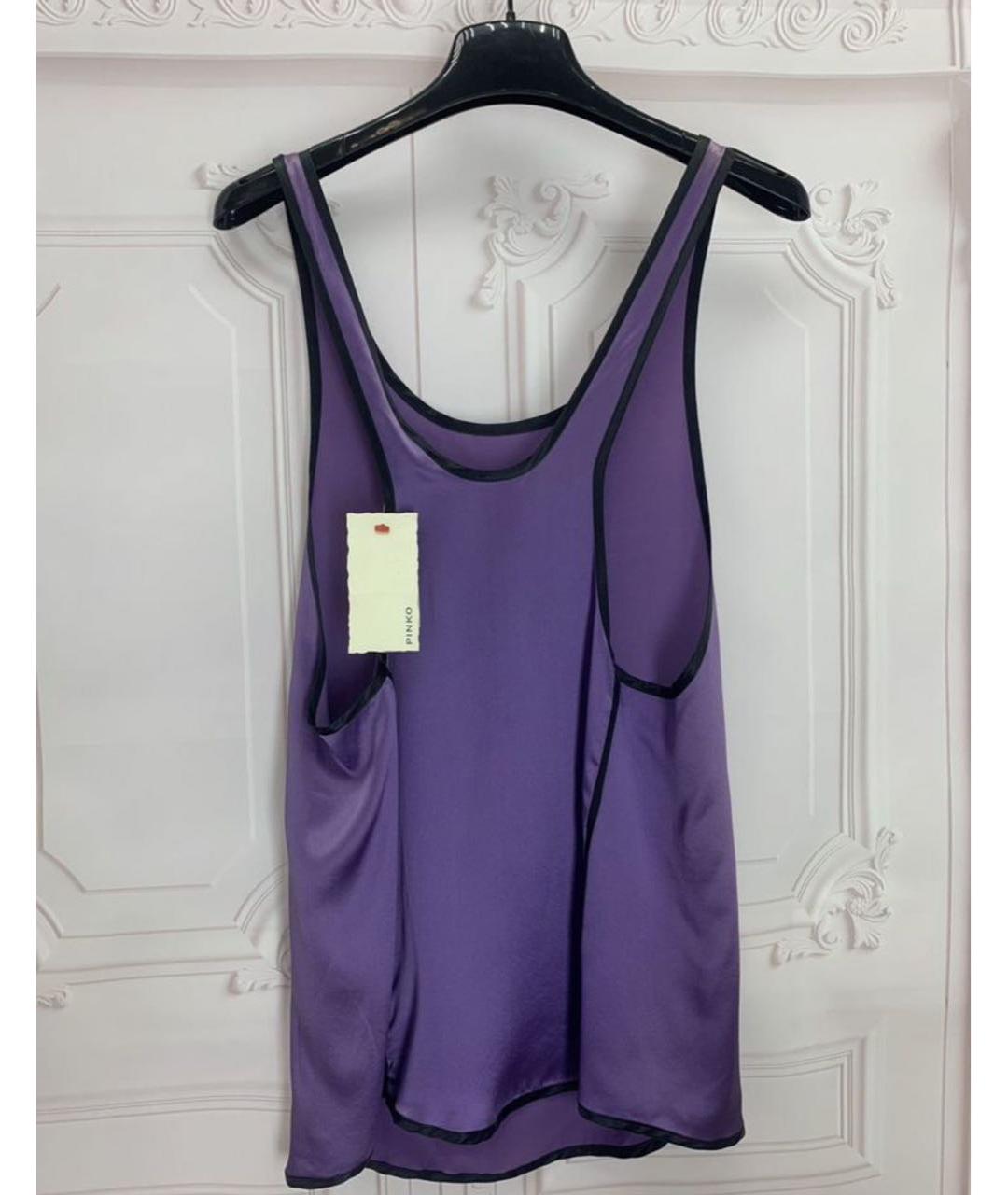 PINKO Фиолетовая шелковая майка, фото 4