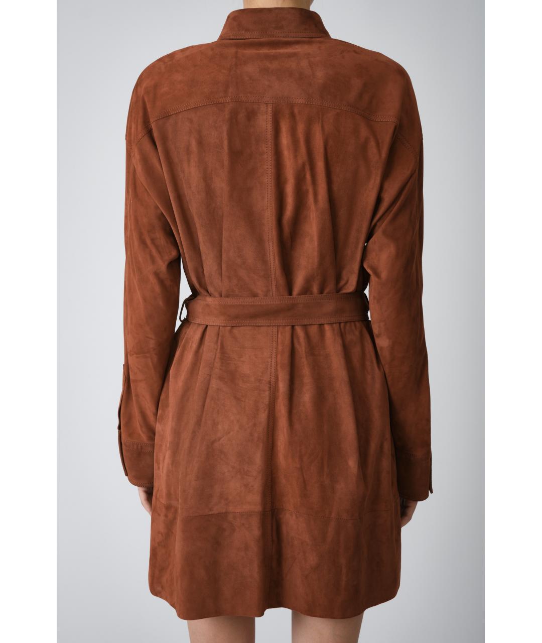 BRUNELLO CUCINELLI Коричневое замшевое повседневное платье, фото 3