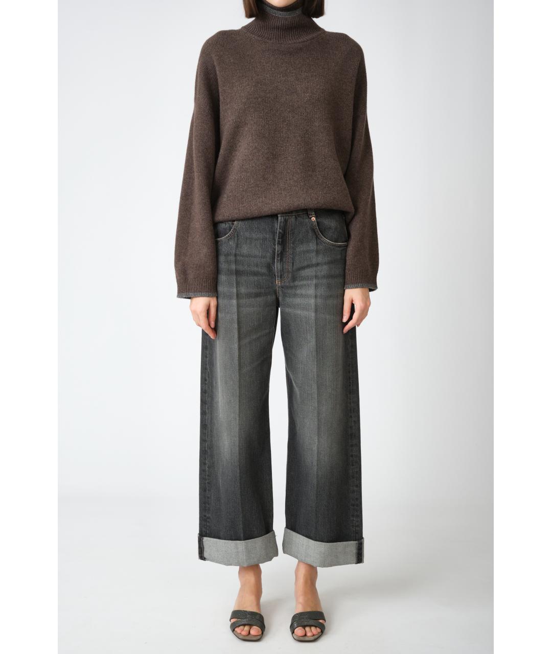 BRUNELLO CUCINELLI Коричневый кашемировый джемпер / свитер, фото 3