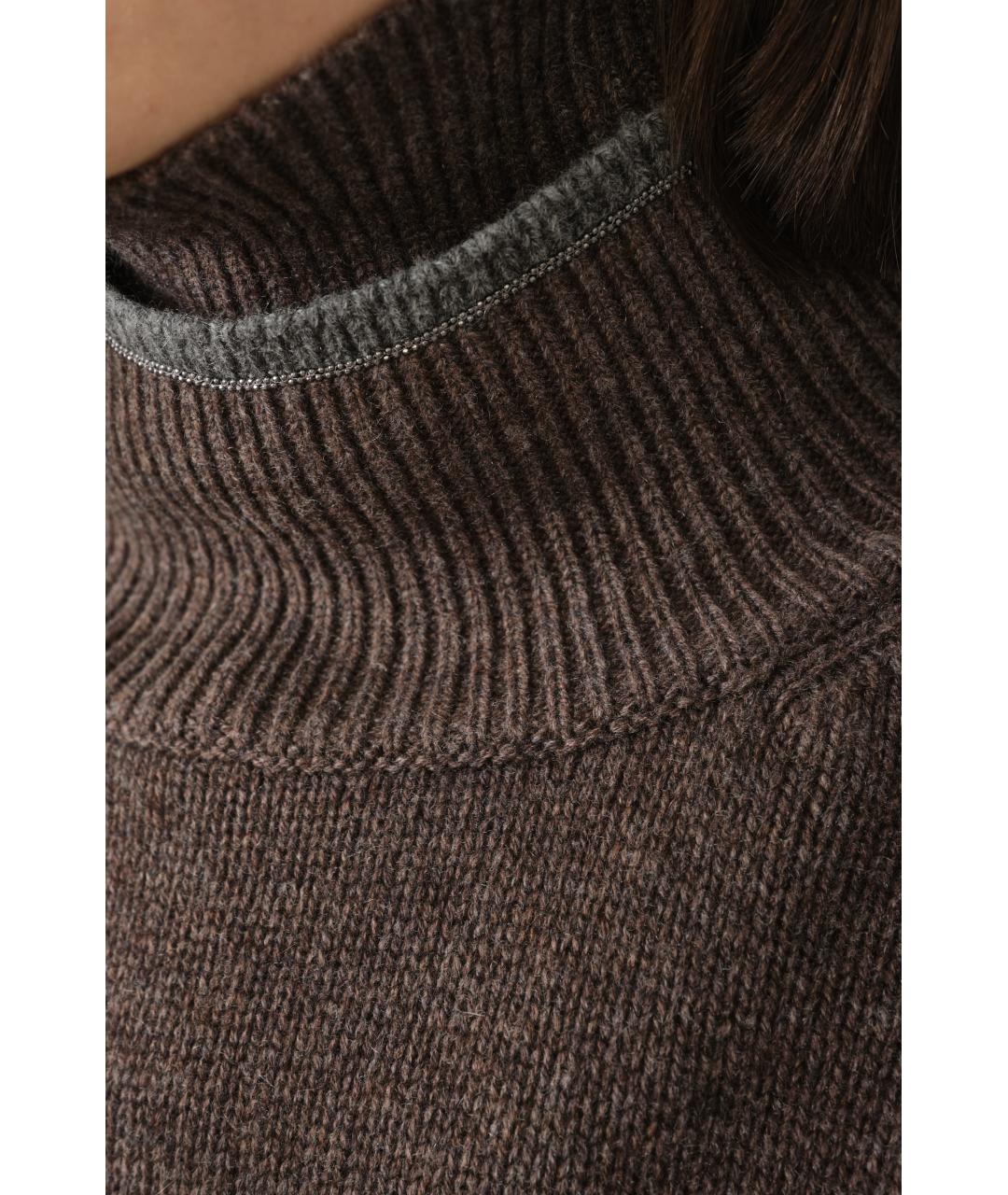 BRUNELLO CUCINELLI Коричневый кашемировый джемпер / свитер, фото 7