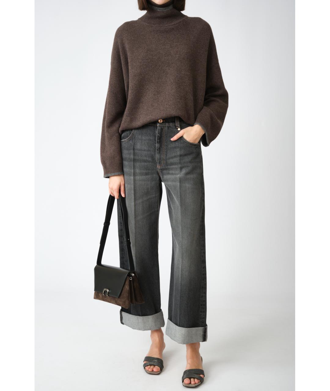 BRUNELLO CUCINELLI Коричневый кашемировый джемпер / свитер, фото 2