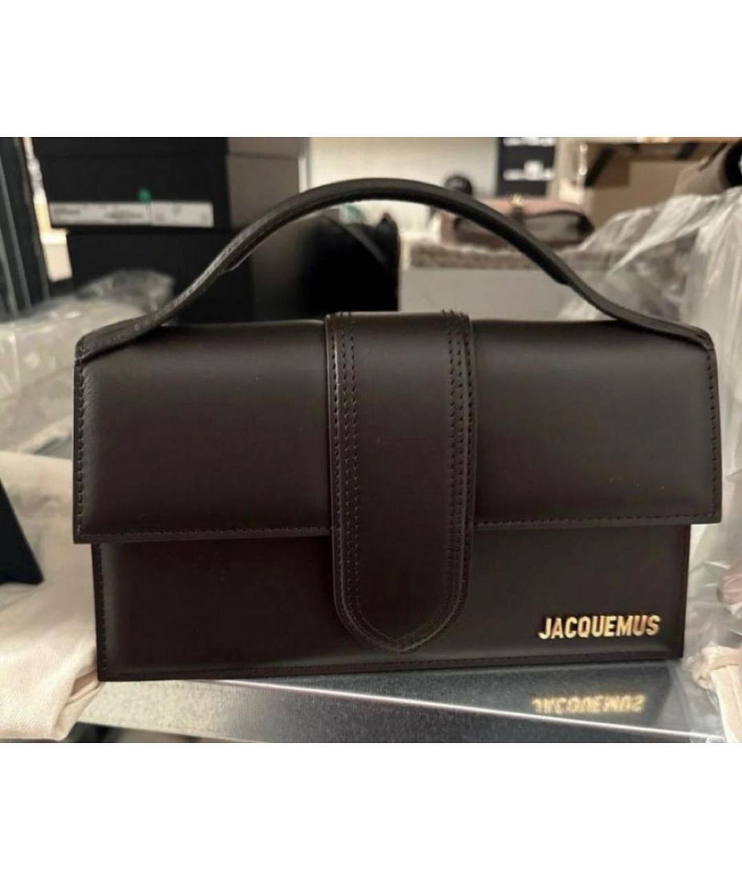 JACQUEMUS Коричневая кожаная сумка через плечо, фото 2