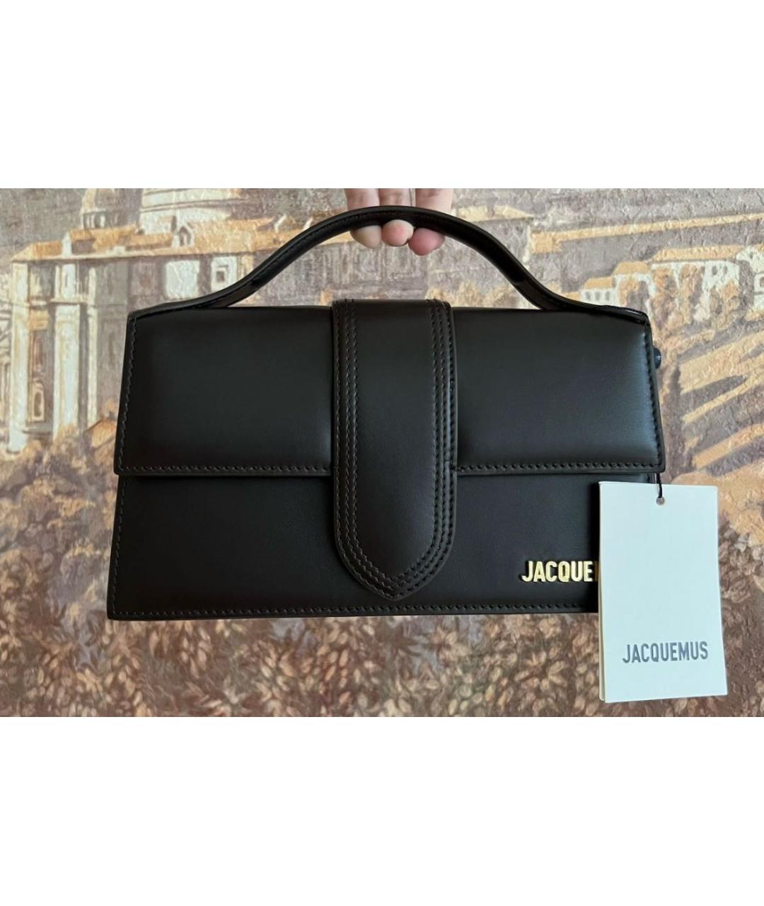 JACQUEMUS Коричневая кожаная сумка через плечо, фото 7