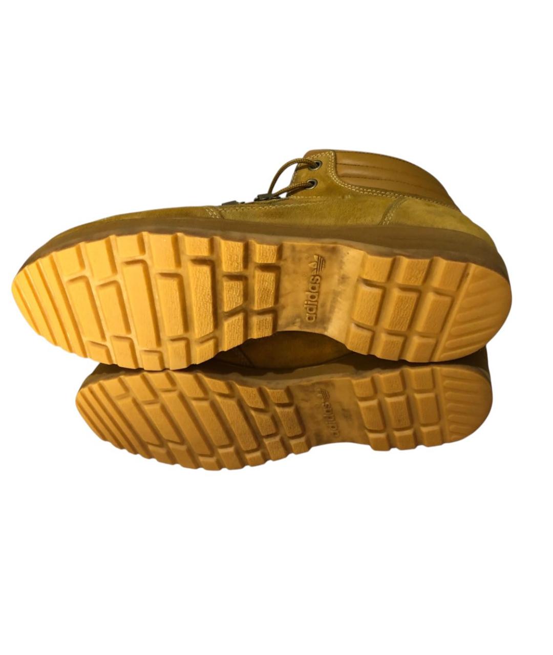 ADIDAS Горчичные замшевые высокие ботинки, фото 5