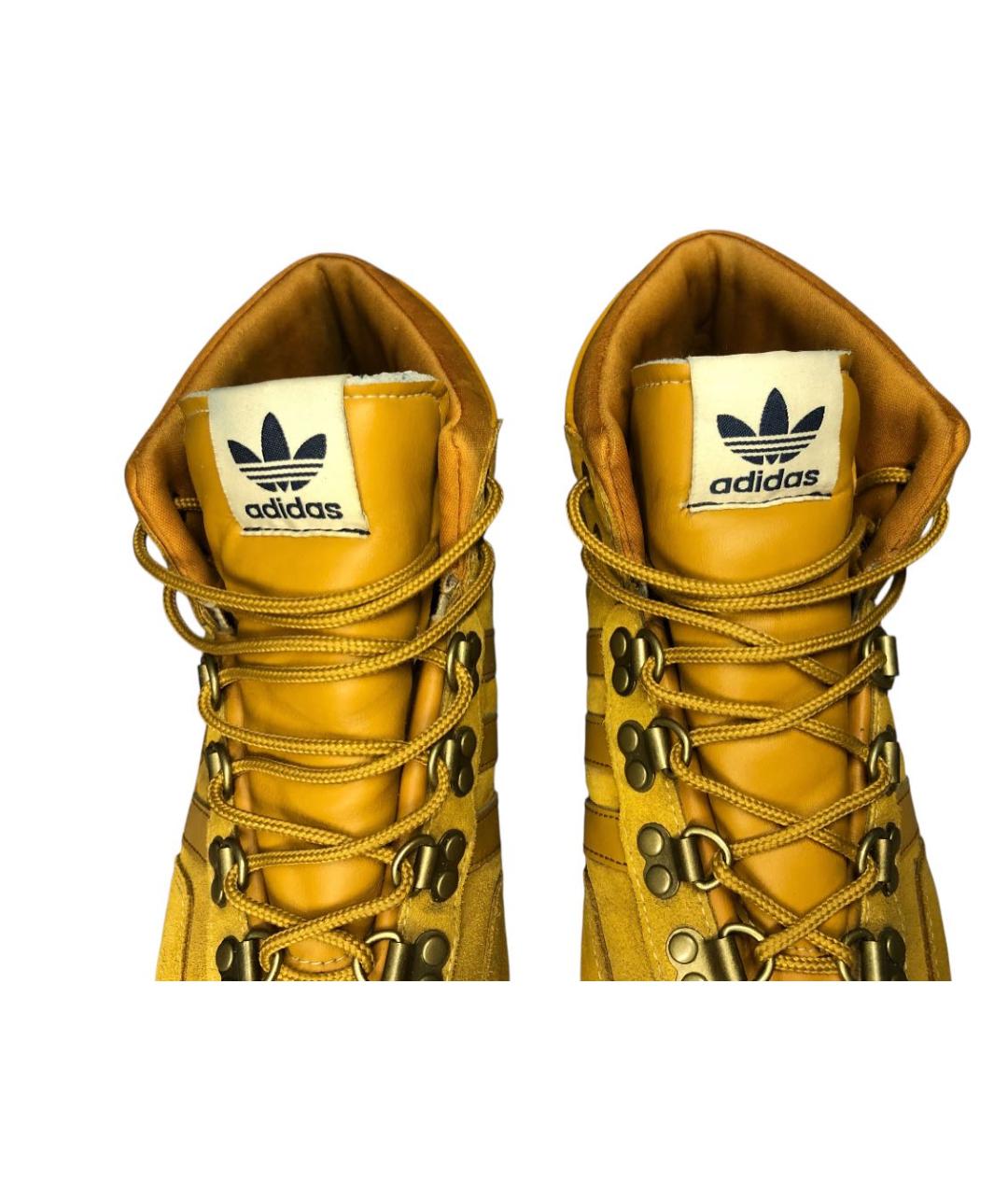 ADIDAS Горчичные замшевые высокие ботинки, фото 3