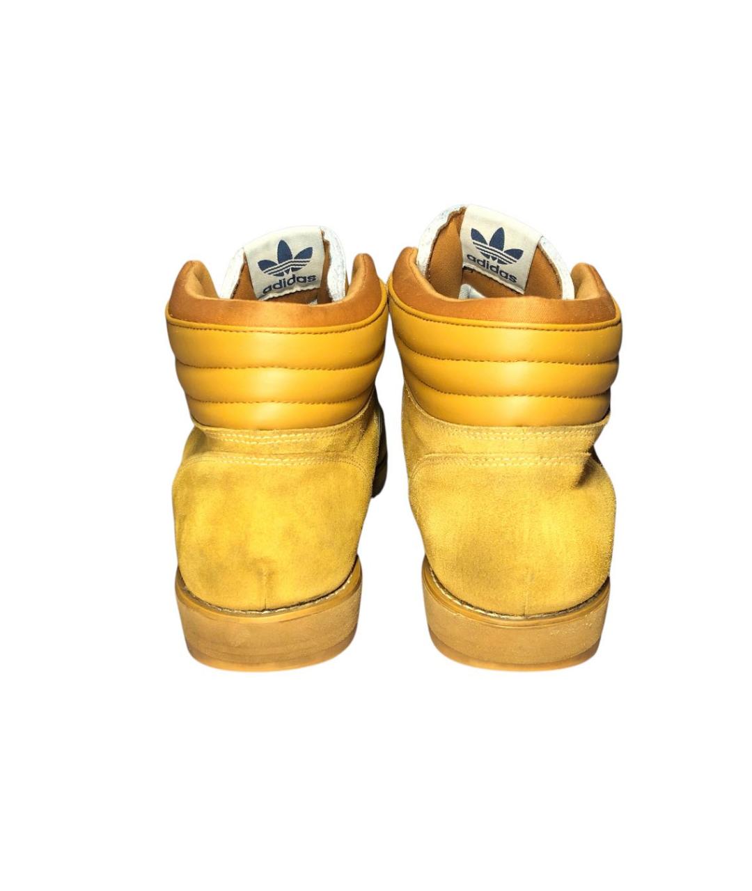 ADIDAS Горчичные замшевые высокие ботинки, фото 4