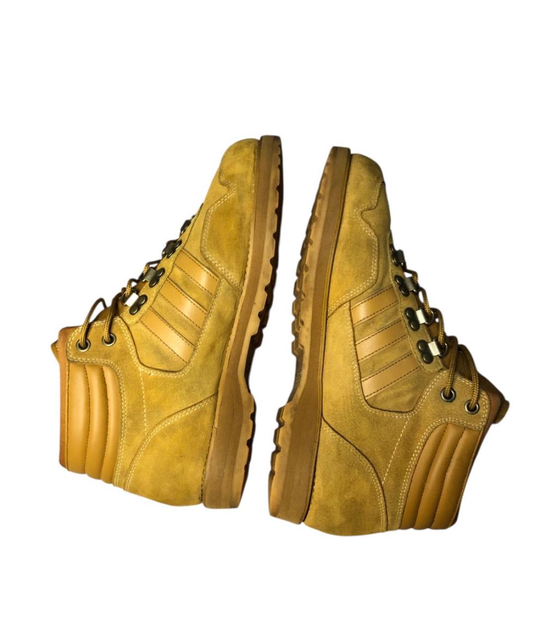 ADIDAS Горчичные замшевые высокие ботинки, фото 6