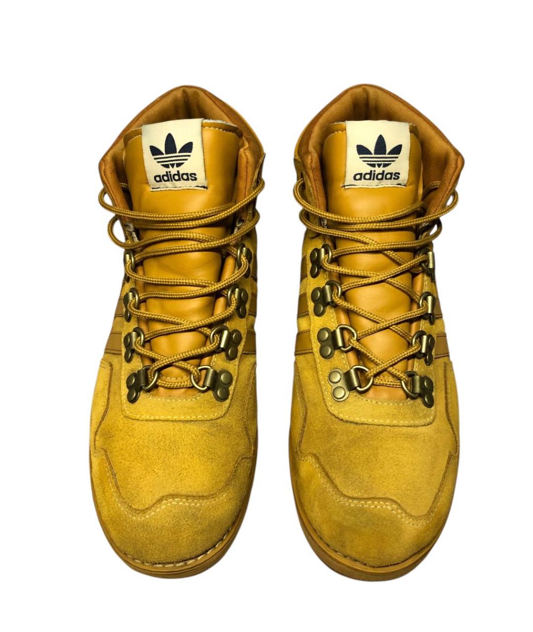 ADIDAS Горчичные замшевые высокие ботинки, фото 2