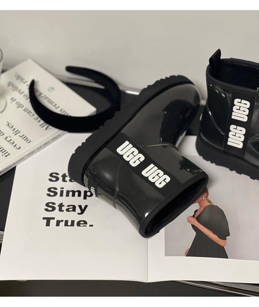 UGG AUSTRALIA Черные резиновые сапоги, фото 3