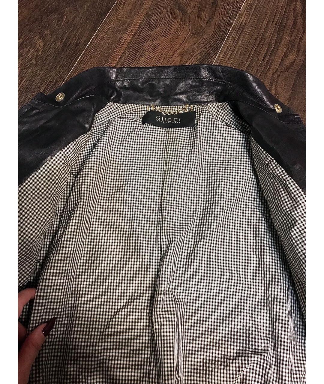 GUCCI Черная кожаная куртка, фото 3
