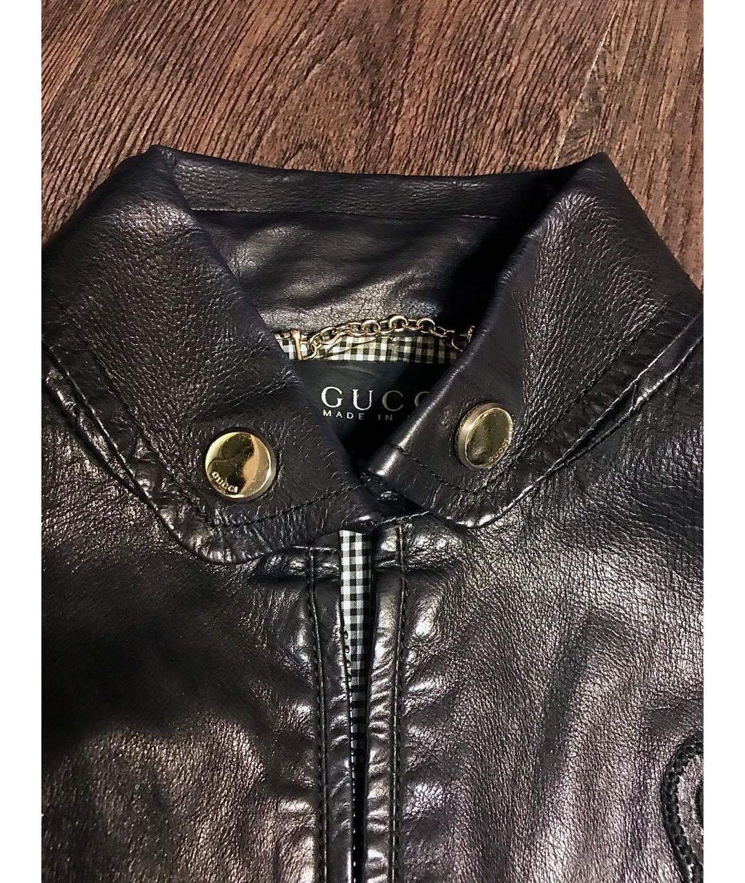 GUCCI Черная кожаная куртка, фото 4