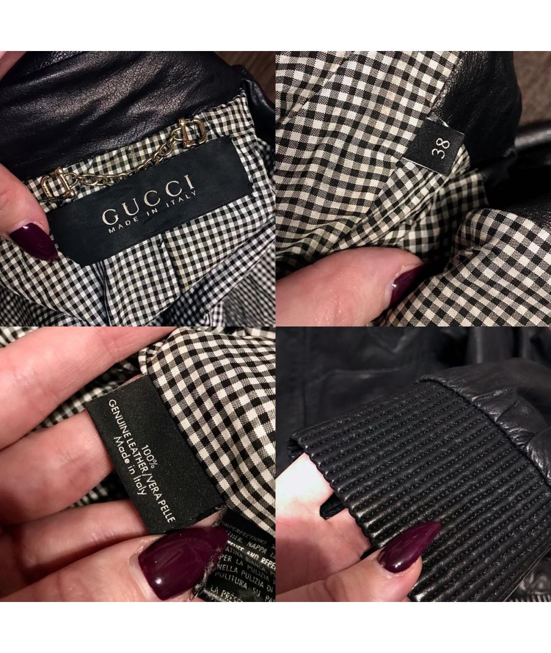 GUCCI Черная кожаная куртка, фото 7