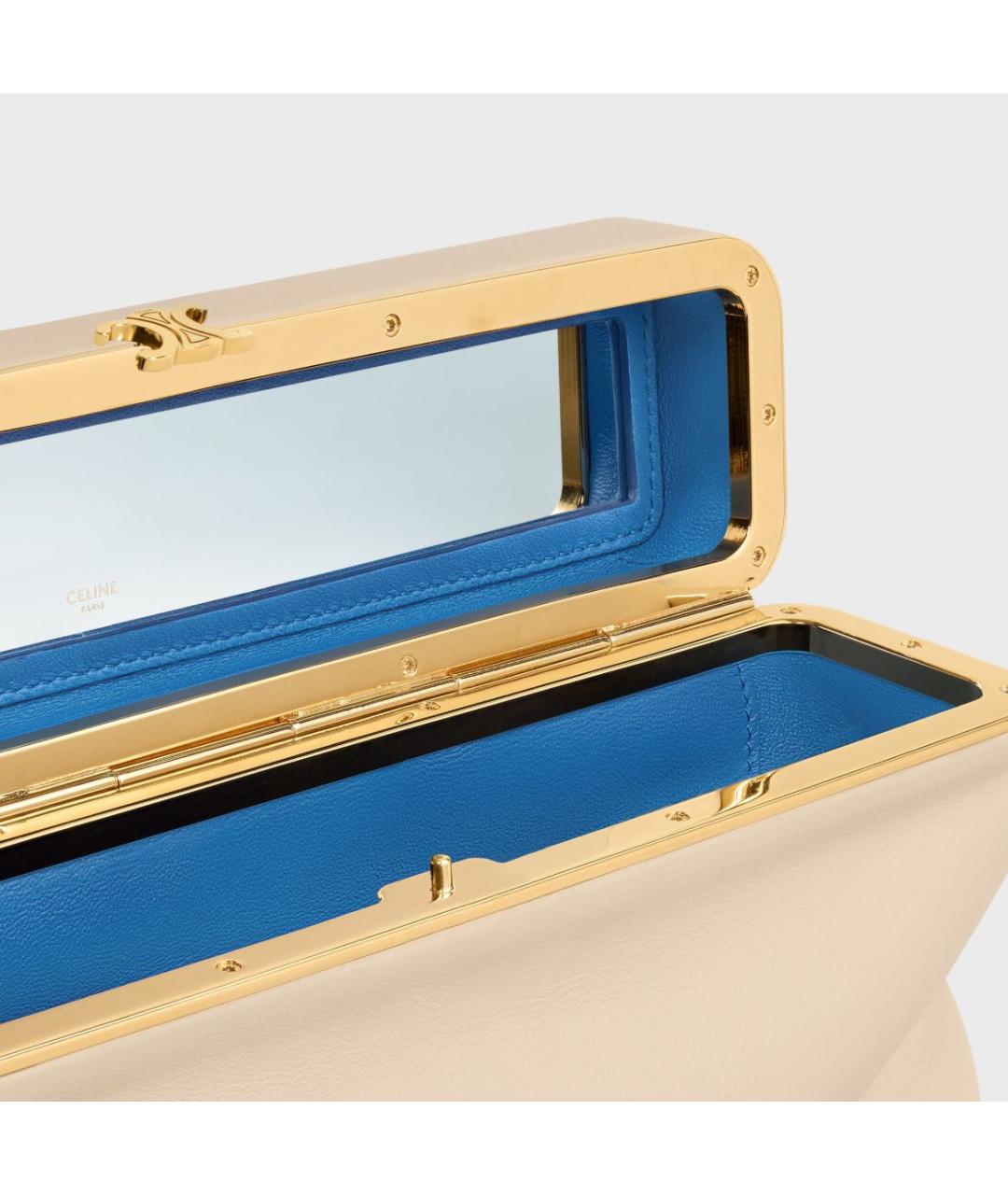 CELINE Бежевая кожаная сумка с короткими ручками, фото 4