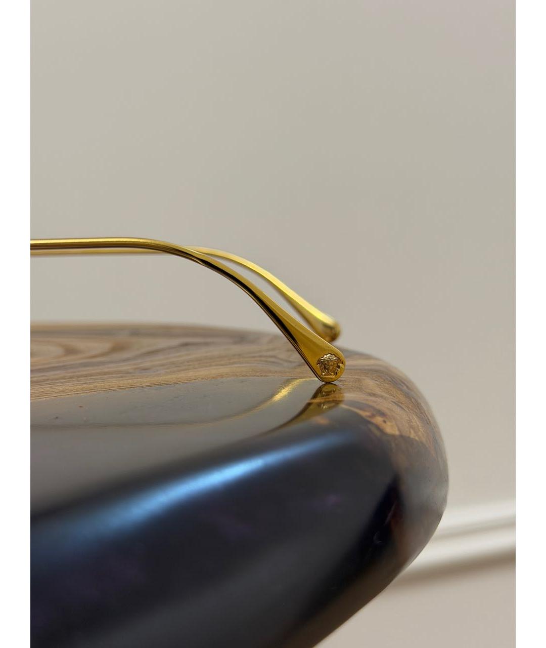 VERSACE Коричневые металлические солнцезащитные очки, фото 4