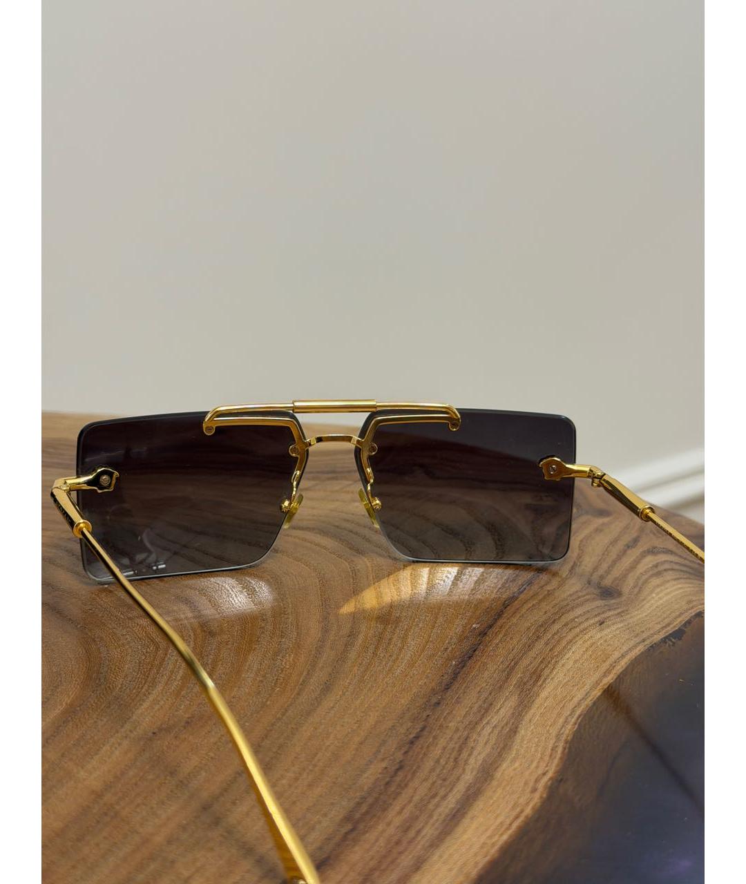 VERSACE Коричневые металлические солнцезащитные очки, фото 3