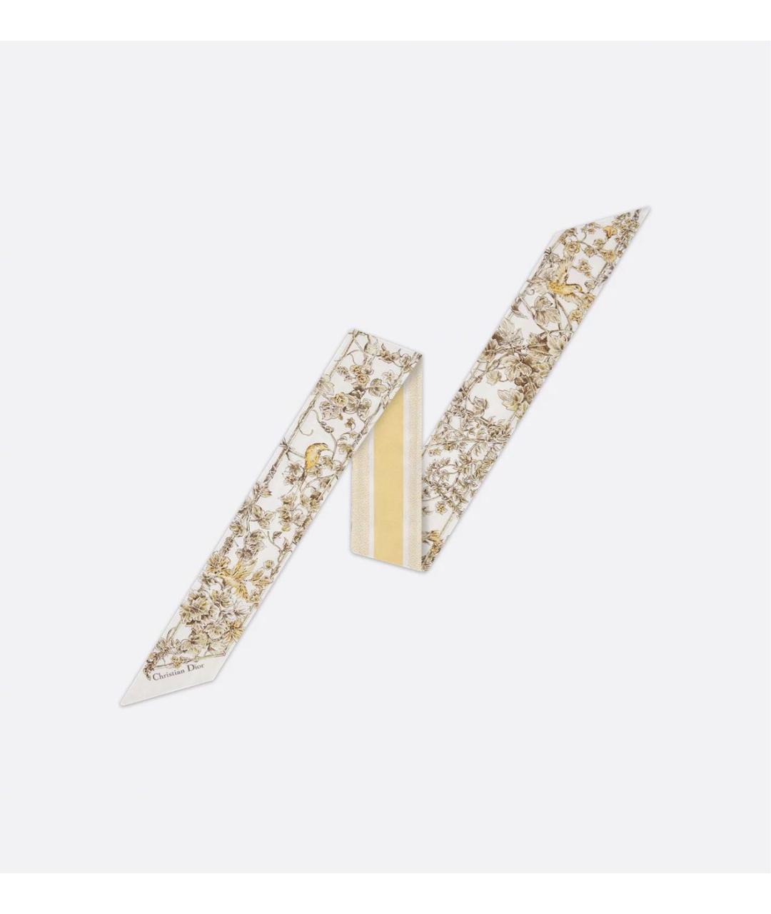 CHRISTIAN DIOR Белый шелковый платок, фото 5