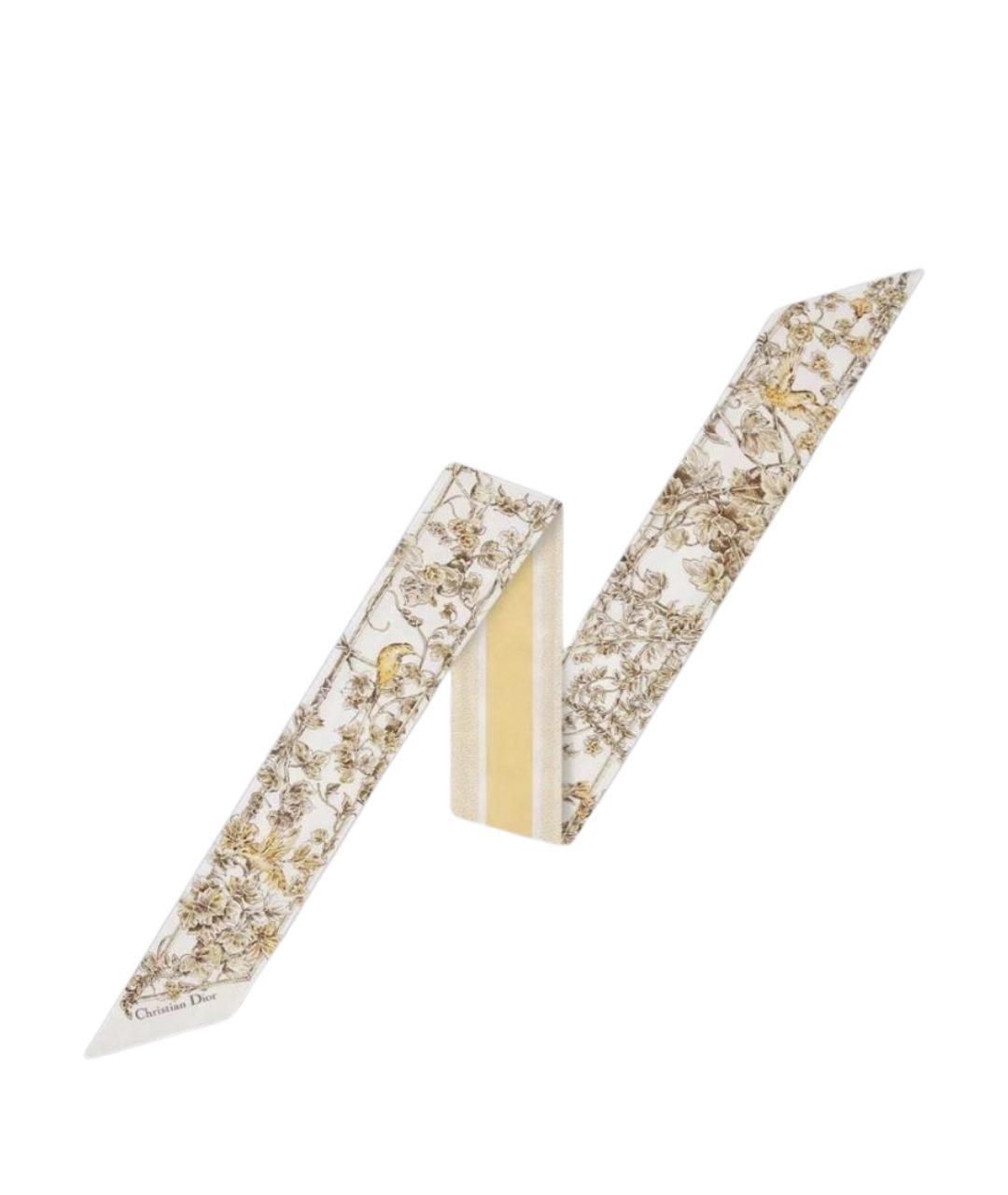 CHRISTIAN DIOR Белый шелковый платок, фото 1