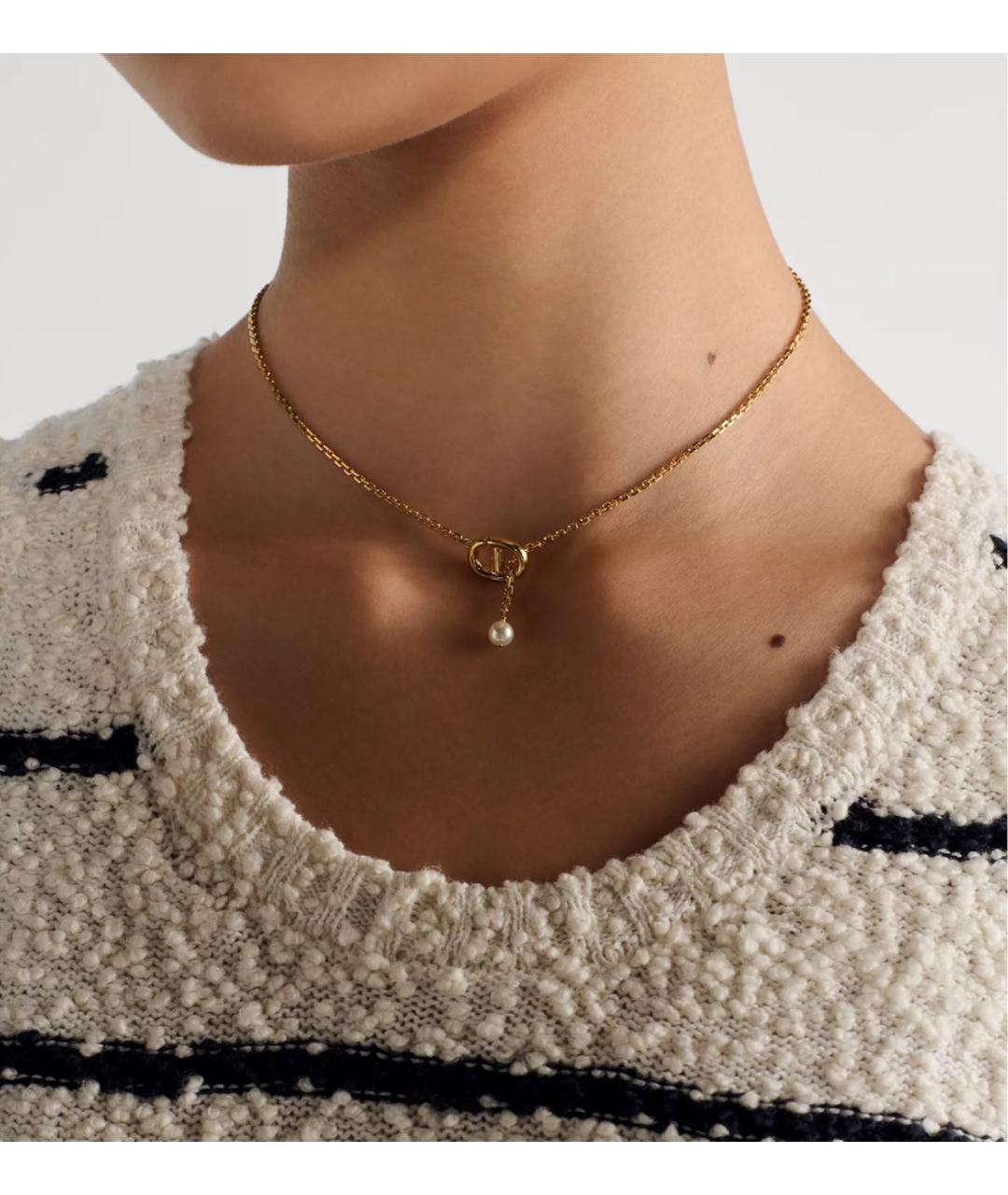 CHRISTIAN DIOR Золотое металлическое колье, фото 2