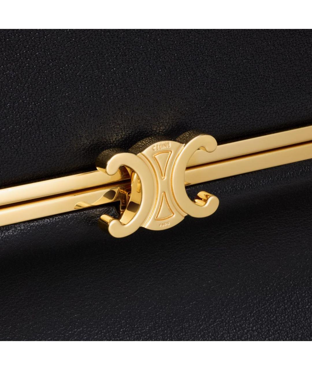 CELINE Черная кожаная сумка с короткими ручками, фото 5