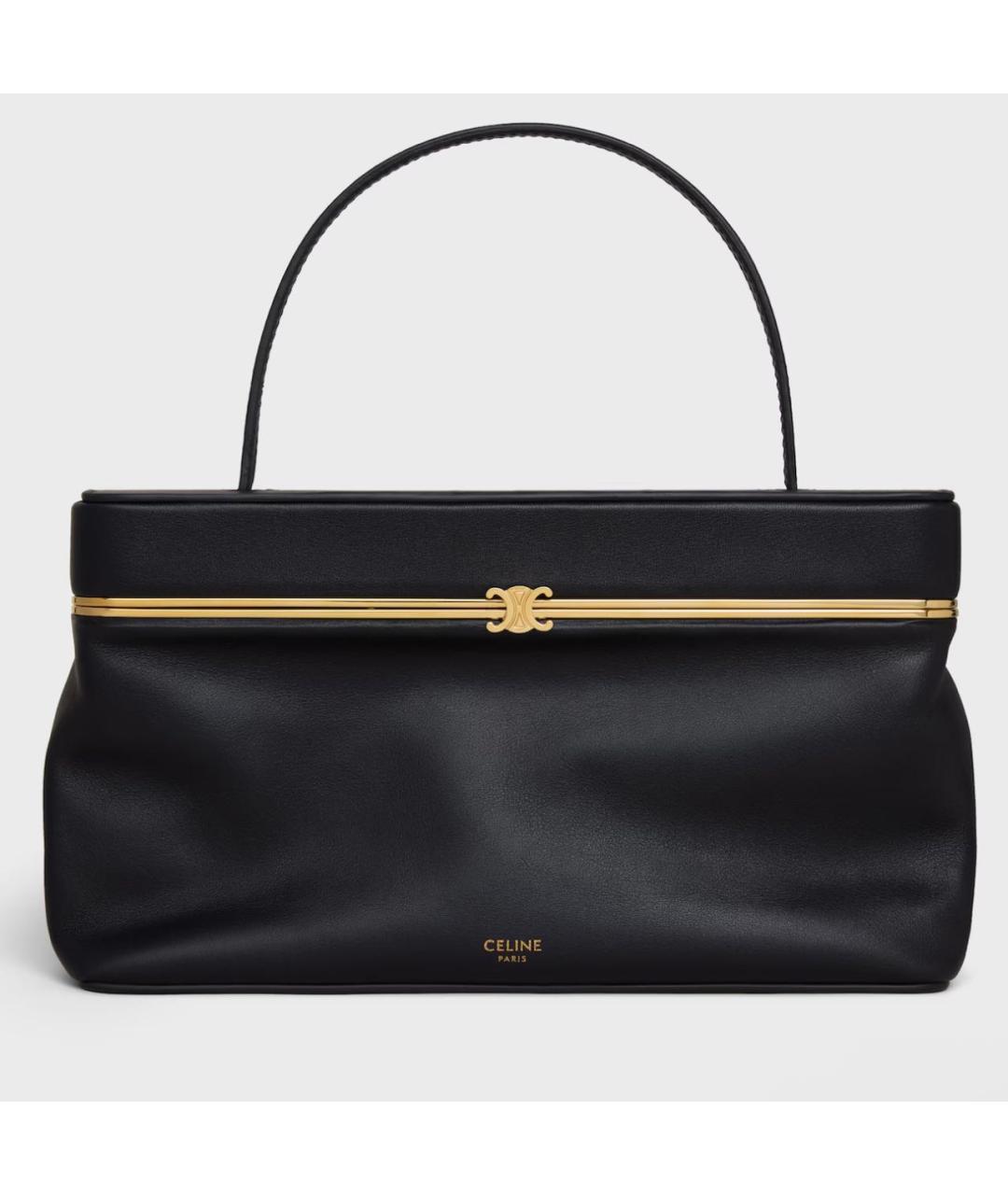 CELINE Черная кожаная сумка с короткими ручками, фото 6