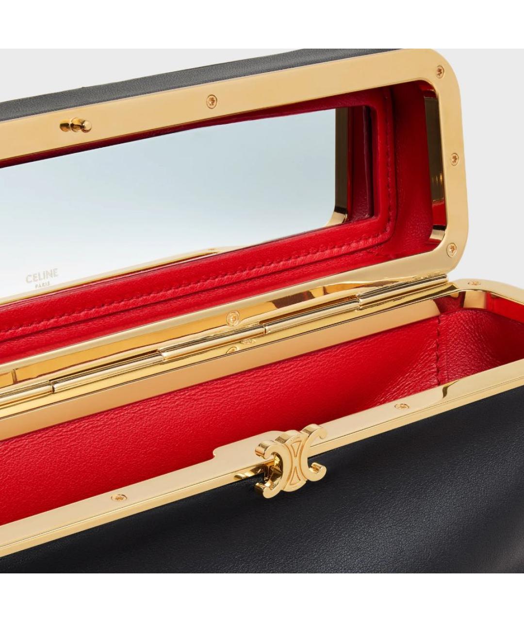 CELINE Черная кожаная сумка с короткими ручками, фото 4