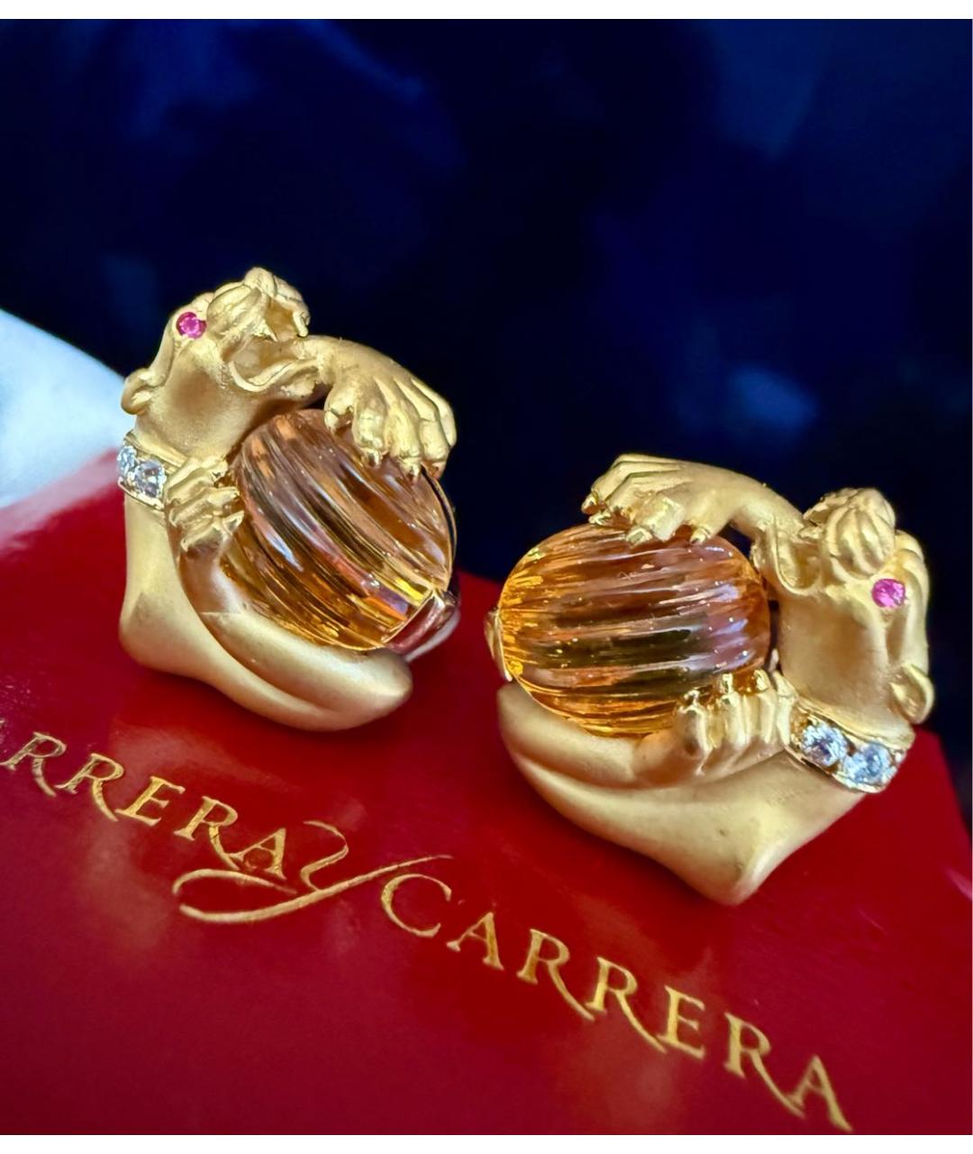 CARRERA Y CARRERA Желтые серьги из желтого золота, фото 5