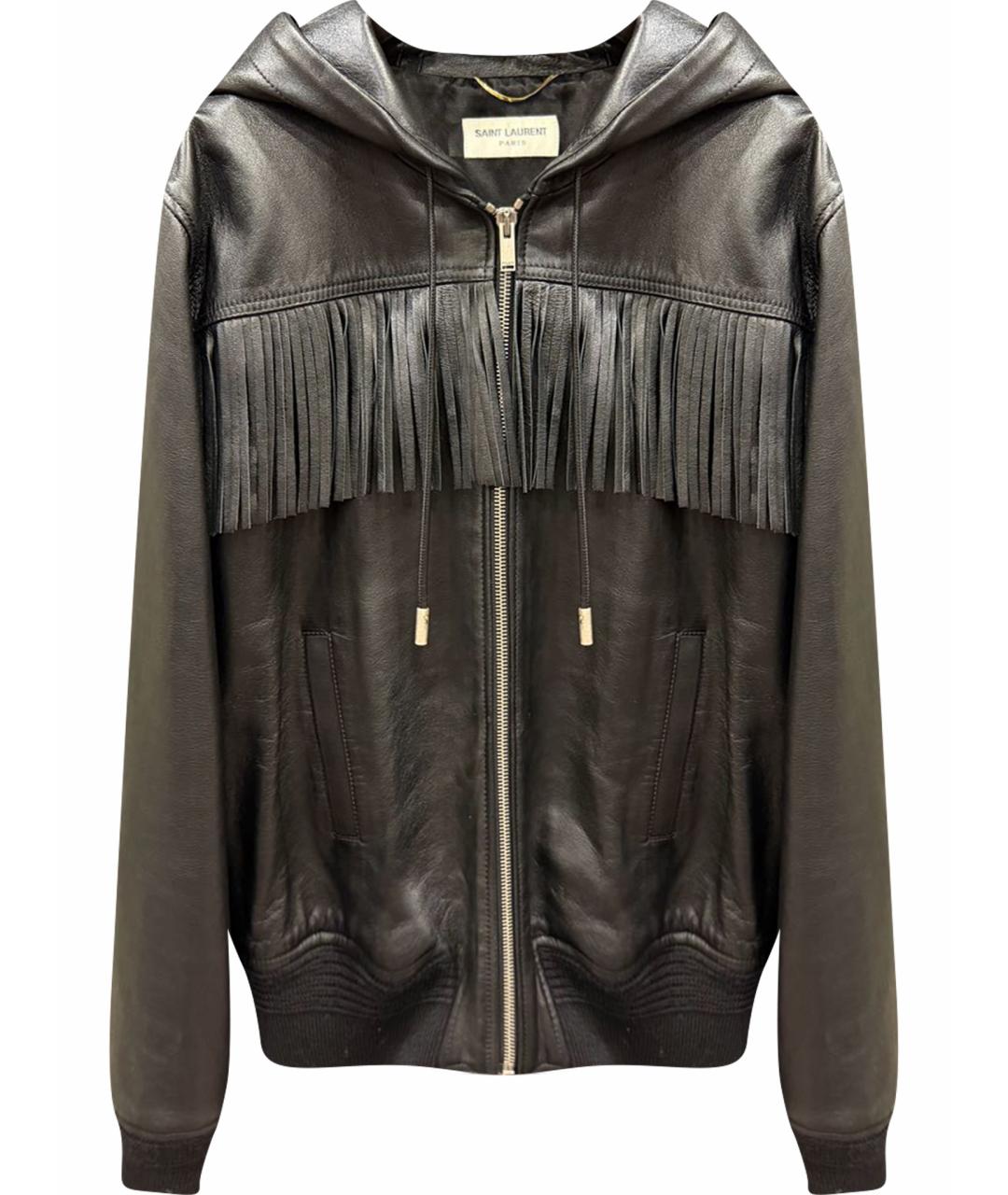 SAINT LAURENT Черная кожаная куртка, фото 1