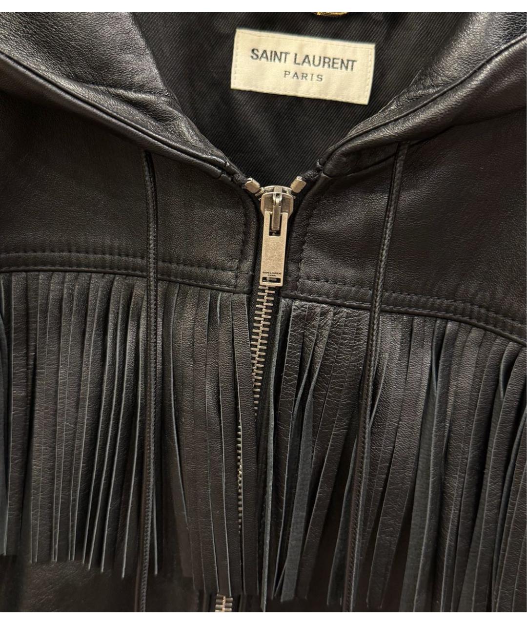 SAINT LAURENT Черная кожаная куртка, фото 4