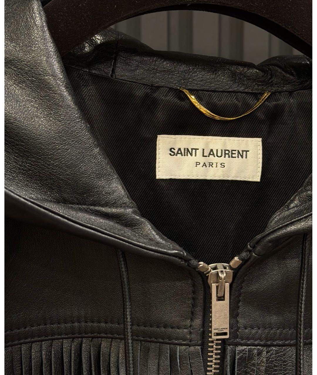SAINT LAURENT Черная кожаная куртка, фото 3