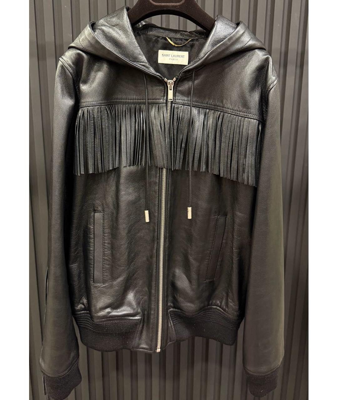 SAINT LAURENT Черная кожаная куртка, фото 6