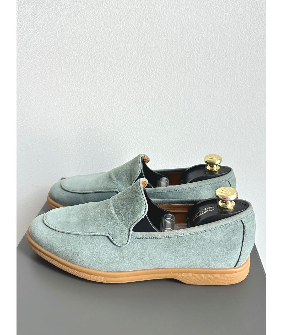 ELEVENTY Бирюзовые замшевые лоферы, фото 9